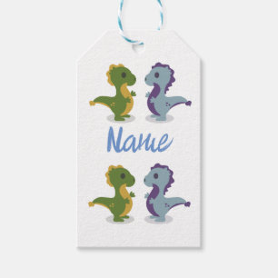 Cute Dinosaur Pair Thunder_Cove  Gift Tags