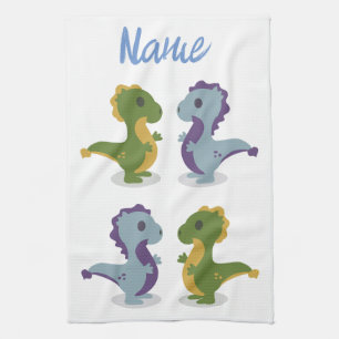 Cute Dinosaur Pair Thunder_Cove Kitchen Towel