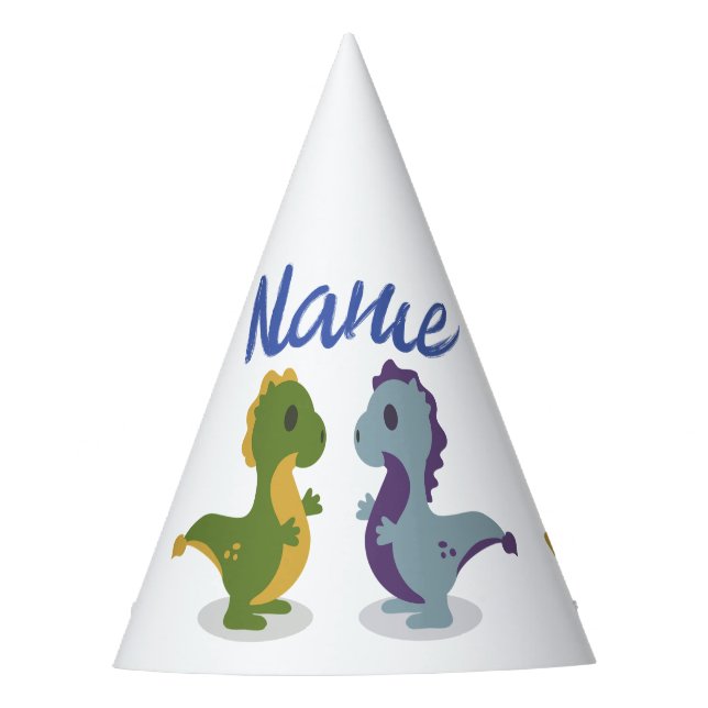 Cute Dinosaur Pair Thunder_Cove Party Hat (Front)