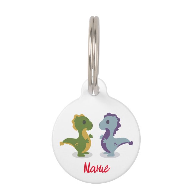Cute Dinosaur Pair Thunder_Cove  Pet Tag (Front)