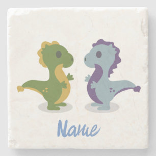 Cute Dinosaur Pair Thunder_Cove Stone Coaster