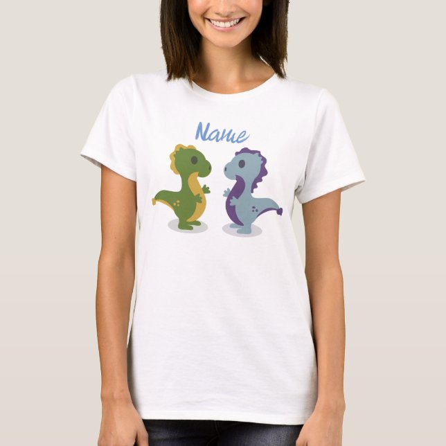 Cute Dinosaur Pair Thunder_Cove T-Shirt (Front)