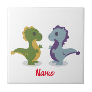Cute Dinosaur Pair Thunder_Cove Tile