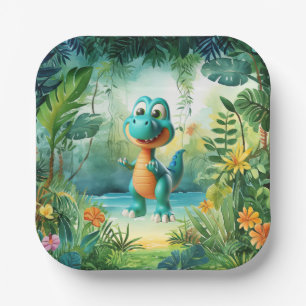 Cute Dinosaur Paper Plate
