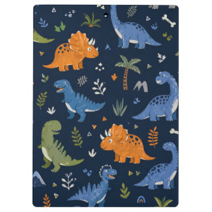 Cute Dinosaur Pattern Colorful  Clipboard