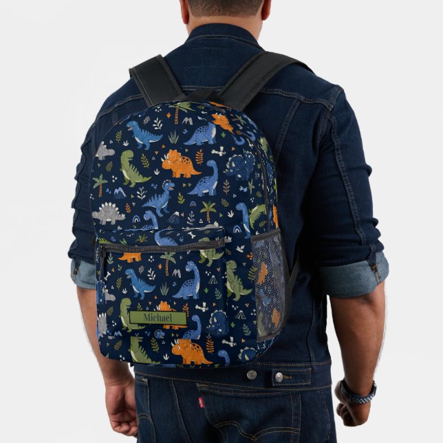 Cute Dinosaur Pattern Colorful  Printed Backpack (Insitu (Model))