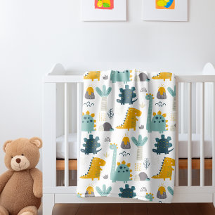 Cute Dinosaur Pattern Fleece Blanket