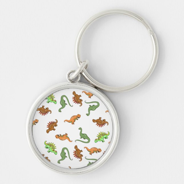 Cute Dinosaur Pattern Keychain (Front)