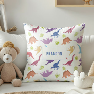 Cute Dinosaur Pattern Kid Personalized Child Room Throw Pillow