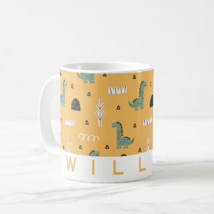 Cute Dinosaur Pattern Mug   Personalized Kids Gift