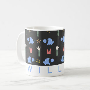 Cute Dinosaur Pattern Mug   Personalized Name 