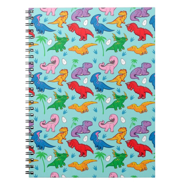 Cute Dinosaur Pattern Notebook (Front)