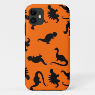 Cute Dinosaur Pattern on Orange iPhone 11 Case