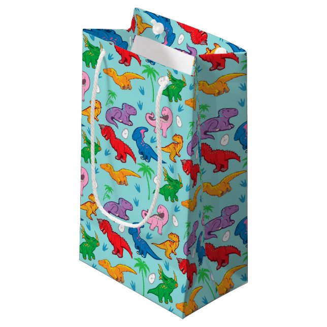 Cute Dinosaur Pattern Small Gift Bag (Front Angled)