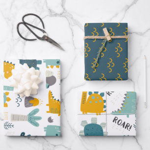 Cute Dinosaur Pattern Wrapping Paper Sheet
