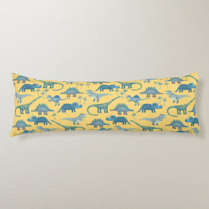 Cute Dinosaur Pattern Yellow Body Pillow