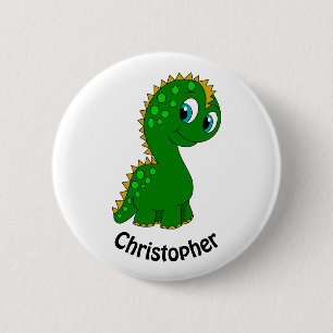 Cute Dinosaur Personalized 2 Inch Round Button
