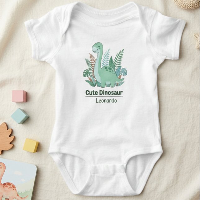 Cute Dinosaur Personalized Baby Bodysuit  (Creator Uploaded)