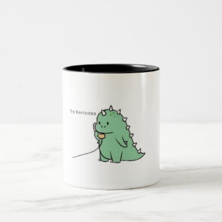 Cute Dinosaur Personalized Custom Name Dinosaur Two-Tone Coffee Mug