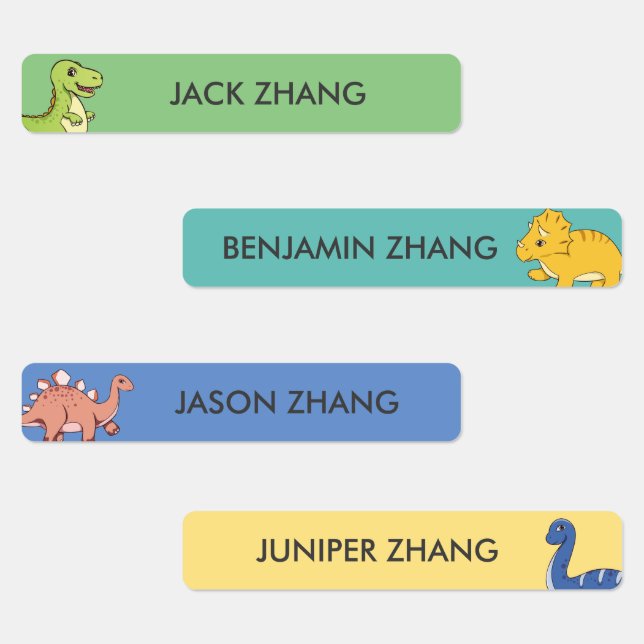 Cute Dinosaur Personalized Kids Name Waterproof (Group)
