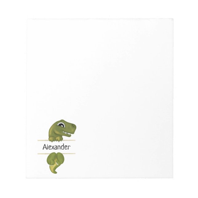 Cute Dinosaur Personalized Notepad (Front)
