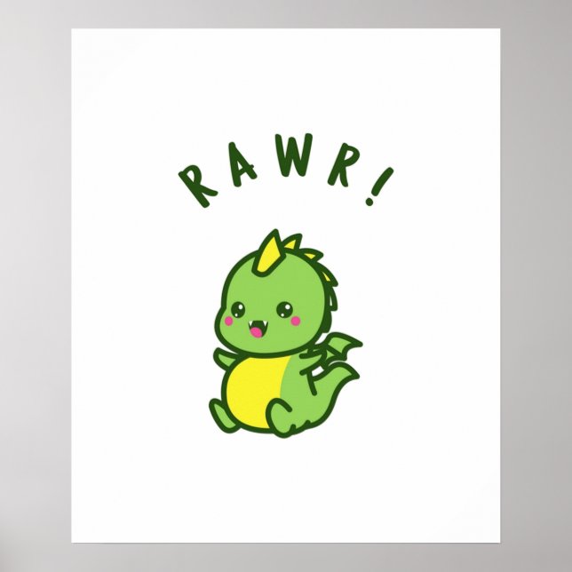 Cute Dinosaur Poster (Front)
