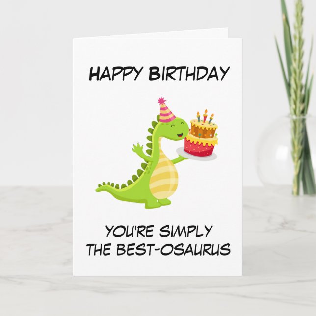 Cute dinosaur puns funny aunt birthday cards (Front)