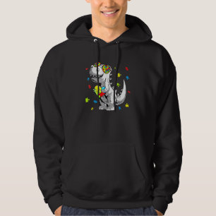 Cute Dinosaur Puzzle Piece Toddler Kids Boy Autism Hoodie