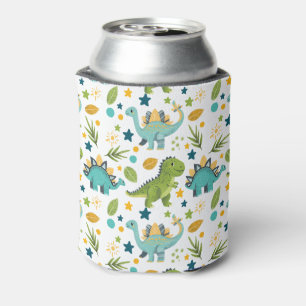 Cute Dinosaur Rex Seamless Pattern Name Can Cooler