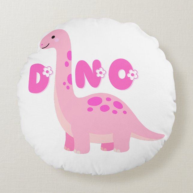 Cute dinosaur 🦕  round pillow (Front)