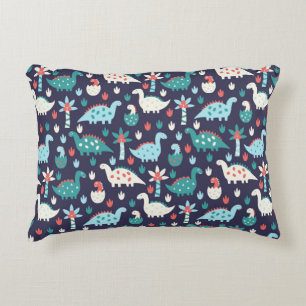 Cute dinosaur seamless pattern accent pillow