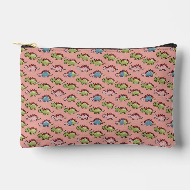 Cute dinosaur seamless pattern accessory pouch (Front)