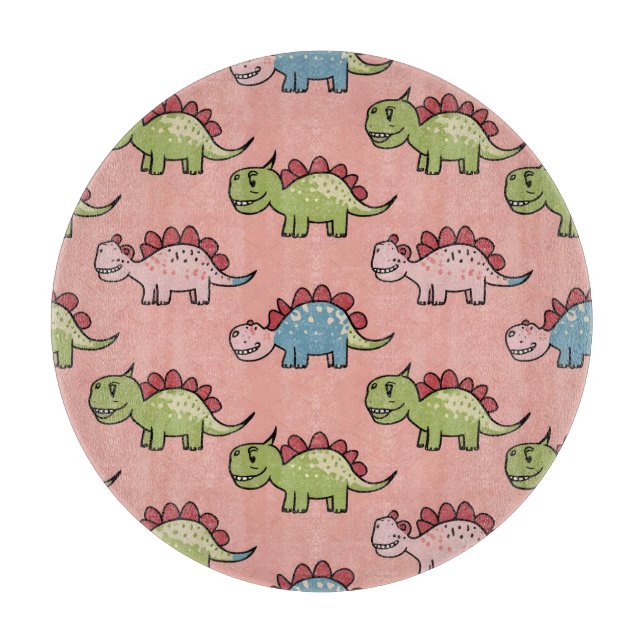 Cute dinosaur seamless pattern cutting board (Front)