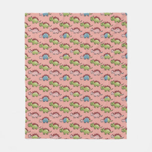 Cute dinosaur seamless pattern fleece blanket
