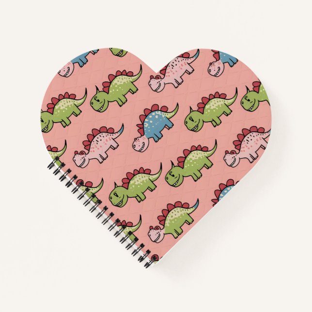 Cute dinosaur seamless pattern notebook (Front)