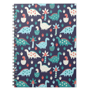 Cute dinosaur seamless pattern notebook