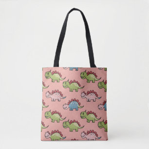 Cute dinosaur seamless pattern tote bag