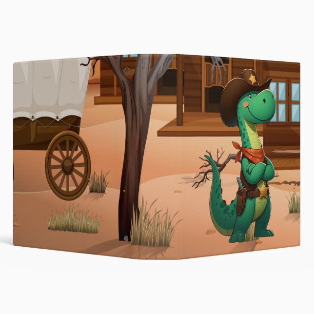 Cute dinosaur sheriff/cowboy binder (Background)