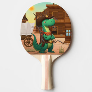 Cute dinosaur sheriff/cowboy  ping pong paddle