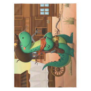 Cute dinosaur sheriff/cowboy  tablecloth