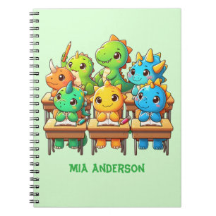 Cute Dinosaur Spiral Journal