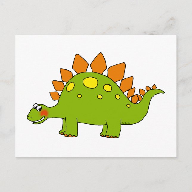 Cute dinosaur - stegosaurus postcard (Front)