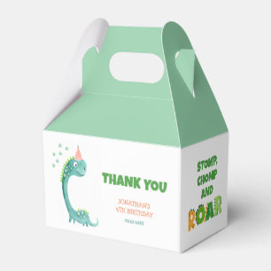 Cute Dinosaur Stomp Chomp Roar Birthday Favor Box