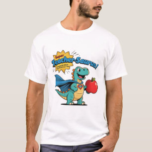 Cute Dinosaur Superhero Teacher Gift T-Shirt