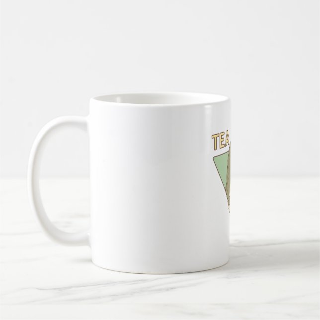 Cute Dinosaur Tea Rex Trex Pun Coffee Mug (Left)