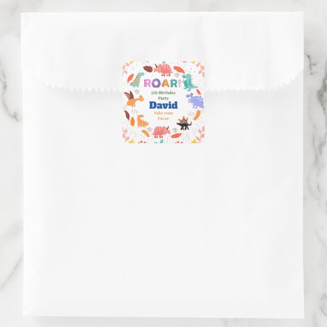 Cute Dinosaur themed birthday party Stickers  (Bag)
