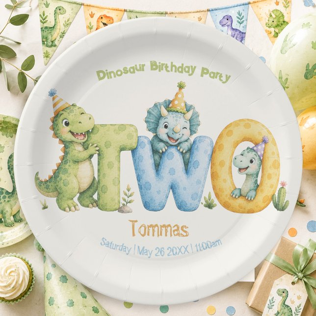 Cute Dinosaur Themed Paper Plate (Creator Uploaded)