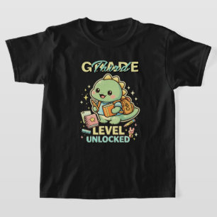 Cute Dinosaur Third Grade Level Unlocked 3rd kids T-Shirt
