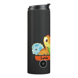 Cute dinosaur tractor boy Back To School Birthday Thermal Tumbler