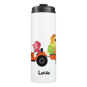 Cute dinosaur tractor Truck Back To School Pre-k Thermal Tumbler